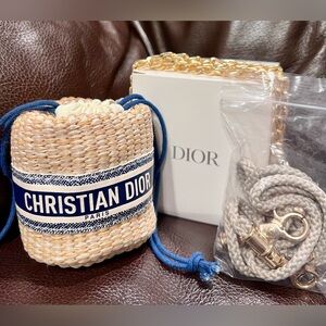 Christian Dior Straw Pouch Mini Shoulder Bag VIP limited, Novelty, New